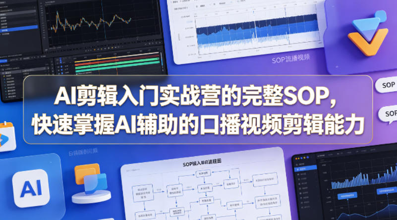 AI剪辑入门实战营的完整SOP，快速掌握AI辅助的口播视频剪辑能力力繁信息站-闲云创业网-老谢轻创网-中创网-福缘网-冒泡网-资源之家-魔方项目库力繁信息站