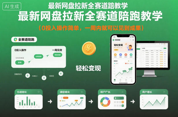 最新网盘拉新全赛道陪跑教学，0投入操作简单，一周内就可以见到成果力繁信息站-闲云创业网-老谢轻创网-中创网-福缘网-冒泡网-资源之家-魔方项目库力繁信息站