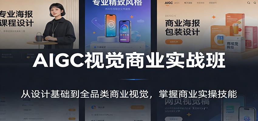 AIGC视觉商业实战班：从设计基础到全品类商业视觉，掌握商业实操技能力繁信息站-闲云创业网-老谢轻创网-中创网-福缘网-冒泡网-资源之家-魔方项目库力繁信息站