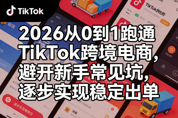 2026从0到1跑通TikTok跨境电商，避开新手常见坑，逐步实现稳定出单力繁信息站-闲云创业网-老谢轻创网-中创网-福缘网-冒泡网-资源之家-魔方项目库力繁信息站