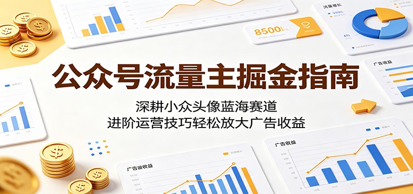 公众号流量主掘金指南:深耕小众头像蓝海赛道,进阶运营技巧轻松放大广告收益力繁信息站-闲云创业网-老谢轻创网-中创网-福缘网-冒泡网-资源之家-魔方项目库力繁信息站