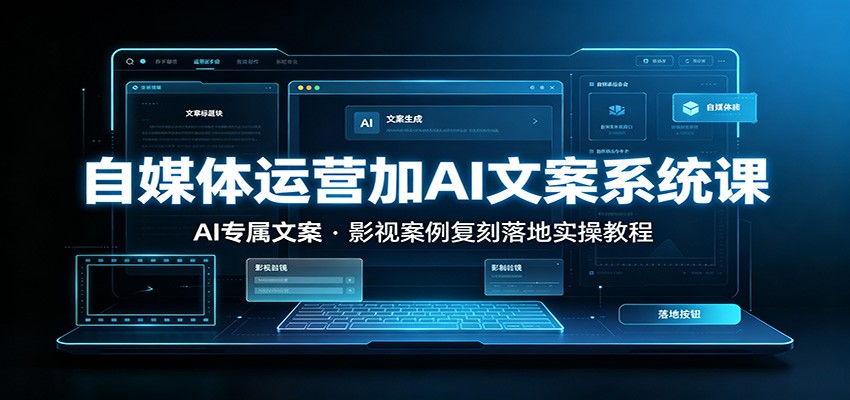 自媒体运营加AI文案系统课::AI专属文案,影视案例复刻落地实操教程力繁信息站-闲云创业网-老谢轻创网-中创网-福缘网-冒泡网-资源之家-魔方项目库力繁信息站