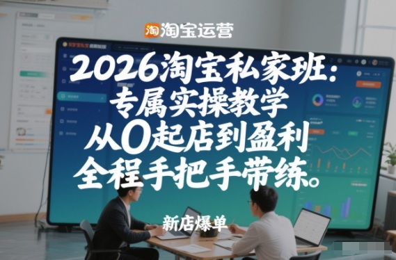 2026淘宝私家班：专属实操教学，从0起店到盈利，全程手把手带练(更新26年2月)力繁信息站-闲云创业网-老谢轻创网-中创网-福缘网-冒泡网-资源之家-魔方项目库力繁信息站