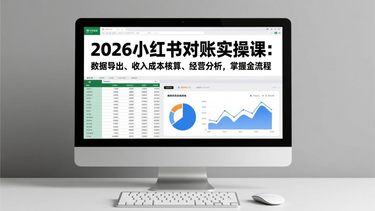 2026小红书对账实操课：数据导出、收入成本核算、经营分析，掌握全流程力繁信息站-闲云创业网-老谢轻创网-中创网-福缘网-冒泡网-资源之家-魔方项目库力繁信息站