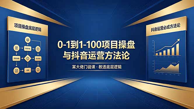 0-1到1-100怎么建?某大佬门徒课教透项目操盘底层逻辑+抖音运营必成方法论力繁信息站-闲云创业网-老谢轻创网-中创网-福缘网-冒泡网-资源之家-魔方项目库力繁信息站