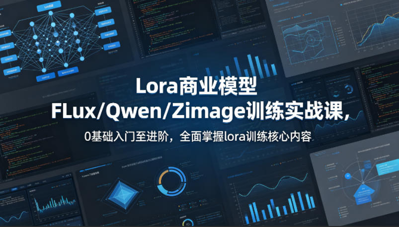 系统性学习Lora商业模型FLux／Qwen／Zimage训练实战课，0基础入门至进阶，全面掌握lora训练核心内容力繁信息站-闲云创业网-老谢轻创网-中创网-福缘网-冒泡网-资源之家-魔方项目库力繁信息站