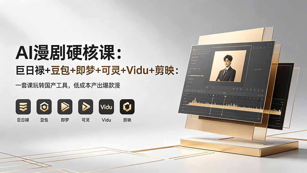 AI漫剧硬核课：巨日禄+豆包+即梦+可灵+Vidu+剪映：一套课玩转国产工具，低成本产出爆款漫剧力繁信息站-闲云创业网-老谢轻创网-中创网-福缘网-冒泡网-资源之家-魔方项目库力繁信息站