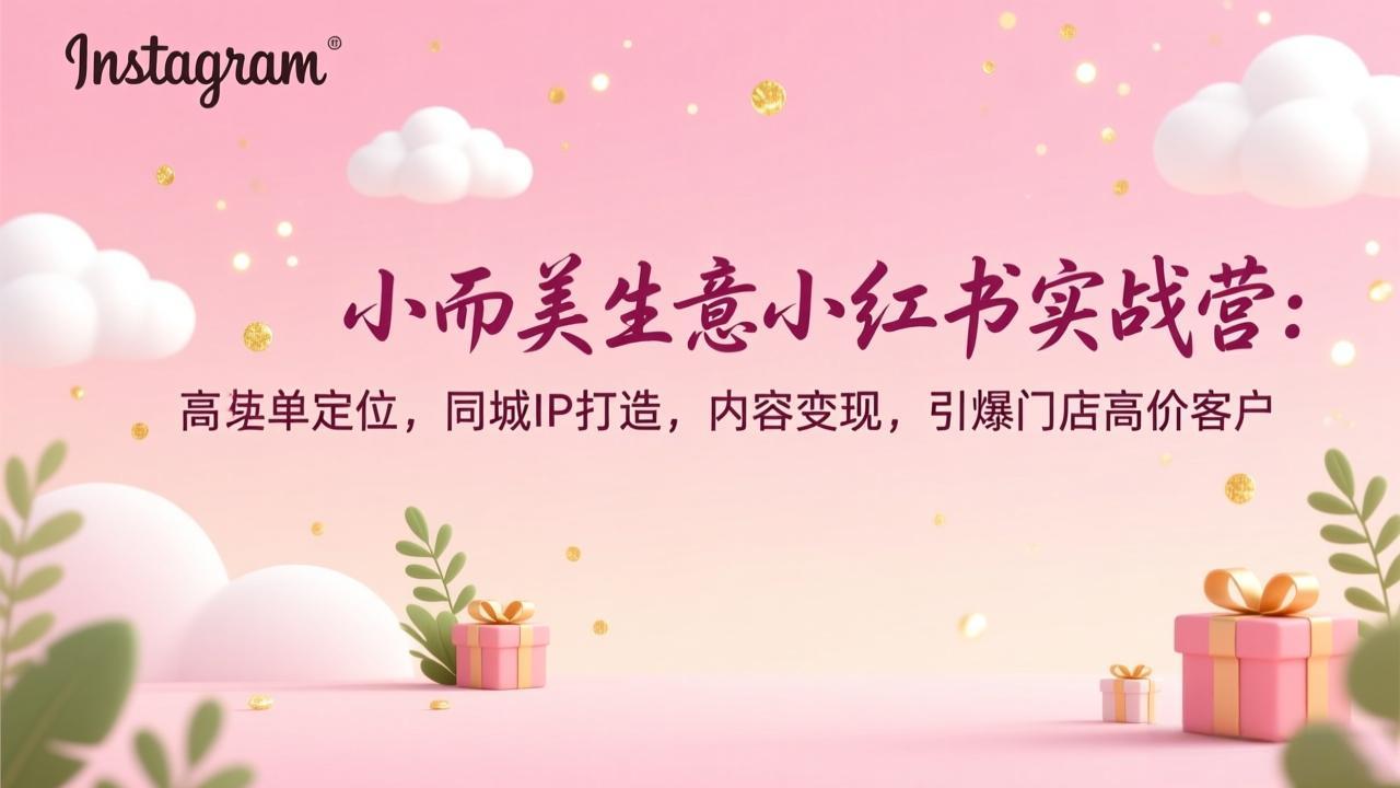 小而美生意小红书实战营：高客单定位，同城IP打造，内容变现，引爆门店高价客户力繁信息站-闲云创业网-老谢轻创网-中创网-福缘网-冒泡网-资源之家-魔方项目库力繁信息站