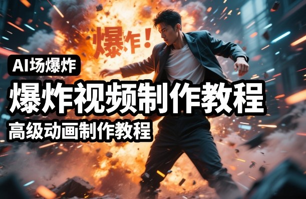 AI场景爆炸视频制作教程，利用人物实拍视频制作出高级的动画特效力繁信息站-闲云创业网-老谢轻创网-中创网-福缘网-冒泡网-资源之家-魔方项目库力繁信息站