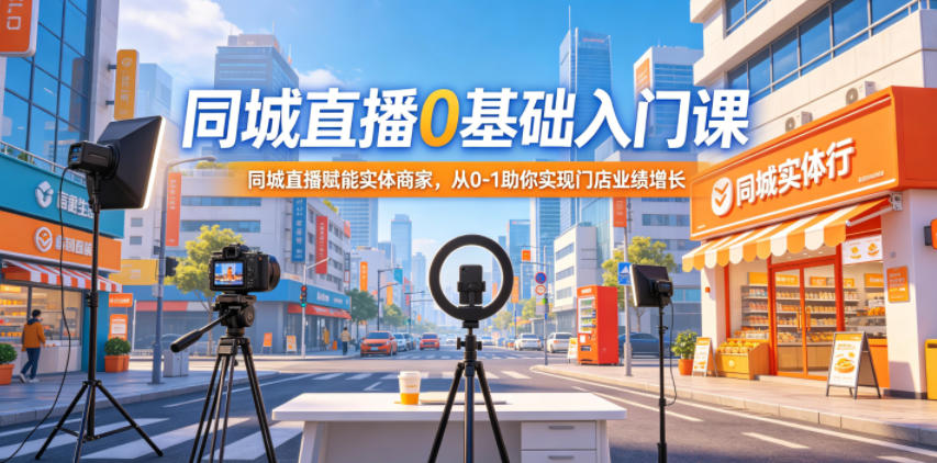 同城直播0基础入门课,同城直播赋能实体商家,从0-1助你实现门店业绩增长力繁信息站-闲云创业网-老谢轻创网-中创网-福缘网-冒泡网-资源之家-魔方项目库力繁信息站