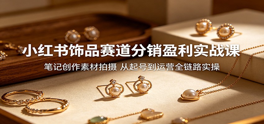 小红书饰品赛道分销盈利实战课：笔记创作素材拍摄，从起号到运营全链路实操力繁信息站-闲云创业网-老谢轻创网-中创网-福缘网-冒泡网-资源之家-魔方项目库力繁信息站