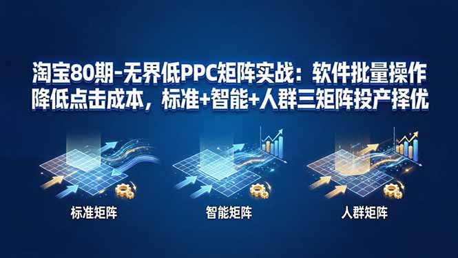 淘宝80期-无界低PPC矩阵实战：软件批量操作降低点击成本，标准+智能+人群三矩阵投产择优力繁信息站-闲云创业网-老谢轻创网-中创网-福缘网-冒泡网-资源之家-魔方项目库力繁信息站