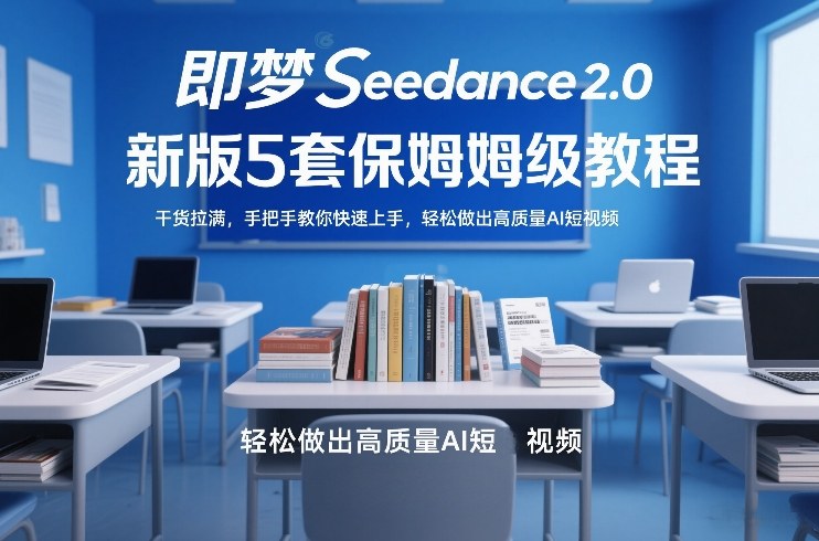 即梦Seedance2.0新版5套保姆级教程，干货拉满，手把手教你快速上手，轻松做出高质量AI短视频力繁信息站-闲云创业网-老谢轻创网-中创网-福缘网-冒泡网-资源之家-魔方项目库力繁信息站