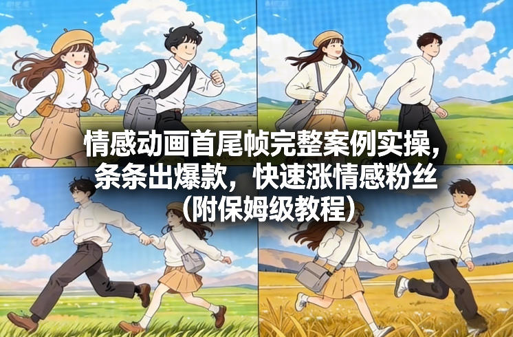 情感动画首尾帧完整案例实操，条条出爆款，快速涨情感粉丝(附保姆级教程)力繁信息站-闲云创业网-老谢轻创网-中创网-福缘网-冒泡网-资源之家-魔方项目库力繁信息站