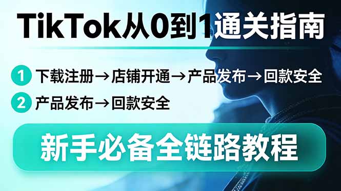 TikTok从0到1通关指南：下载注册→店铺开通→产品发布→回款安全，新手必备全链路教程力繁信息站-闲云创业网-老谢轻创网-中创网-福缘网-冒泡网-资源之家-魔方项目库力繁信息站