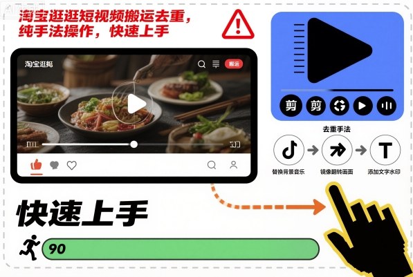 淘宝逛逛短视频搬运去重，纯手法操作，快速上手力繁信息站-闲云创业网-老谢轻创网-中创网-福缘网-冒泡网-资源之家-魔方项目库力繁信息站
