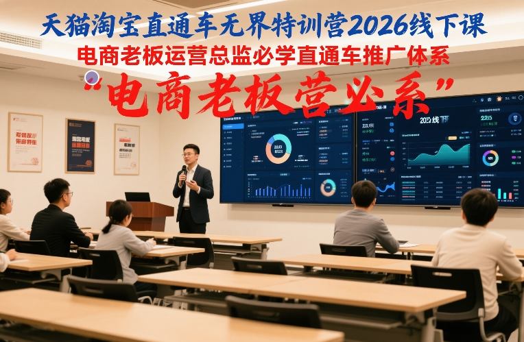 天猫淘宝直通车无界特训营2026线下课，电商老板运营总监必学直通车推广体系力繁信息站-闲云创业网-老谢轻创网-中创网-福缘网-冒泡网-资源之家-魔方项目库力繁信息站
