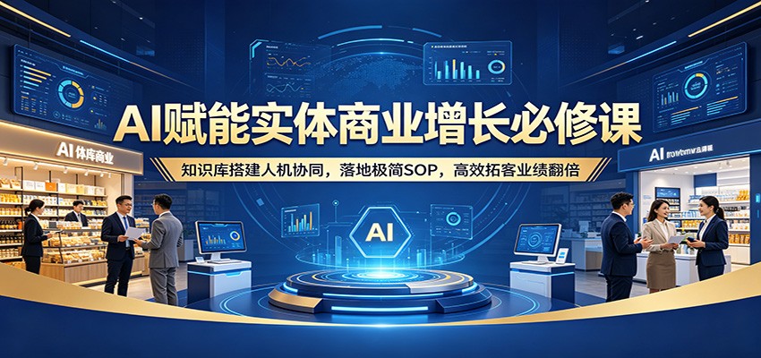 AI赋能实体商业增长必修课：知识库搭建人机协同，落地极简SOP，高效拓客业绩翻倍力繁信息站-闲云创业网-老谢轻创网-中创网-福缘网-冒泡网-资源之家-魔方项目库力繁信息站