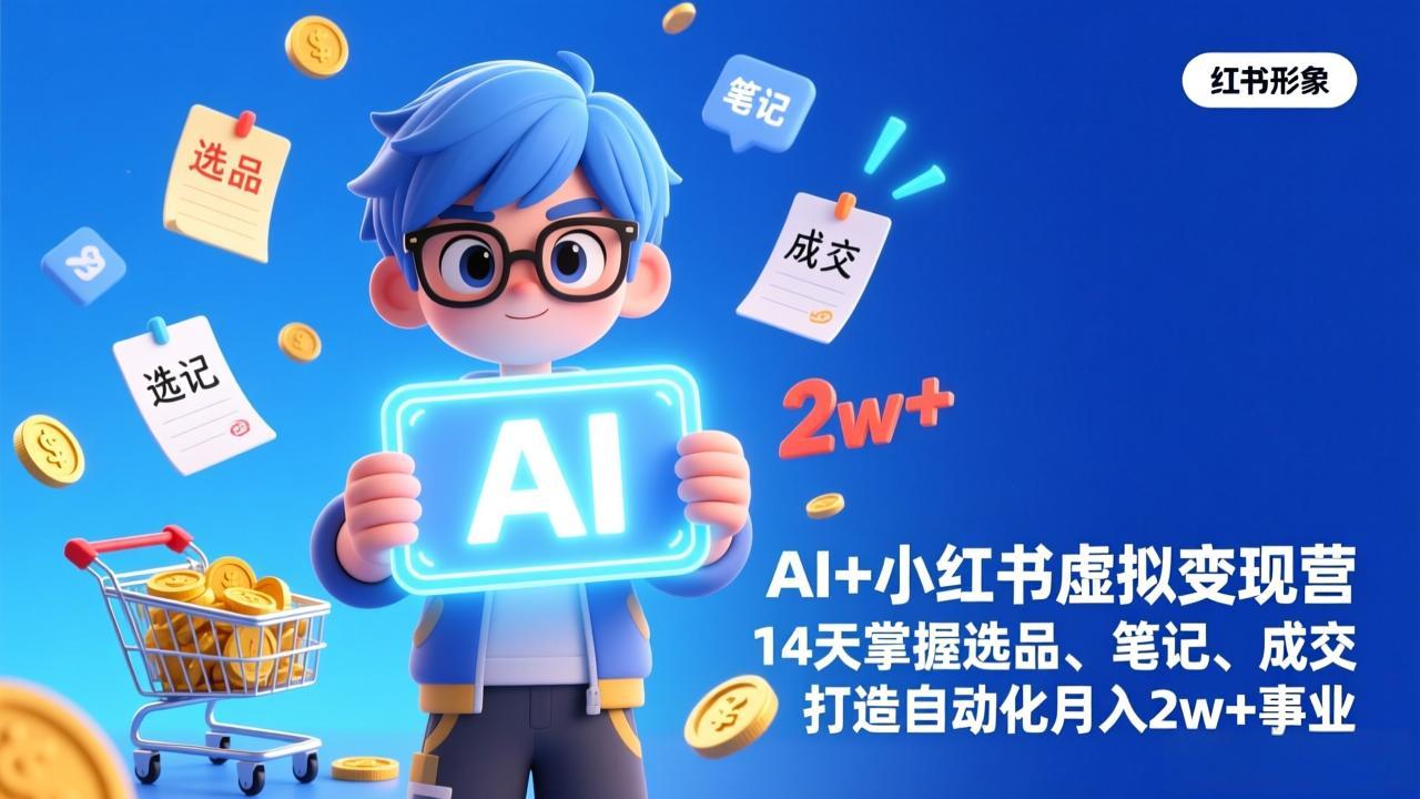 AI+小红书虚拟变现营(完结力繁信息站-闲云创业网-老谢轻创网-中创网-福缘网-冒泡网-资源之家-魔方项目库力繁信息站