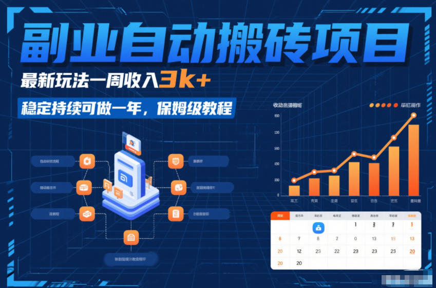 副业自动搬砖项目，最新玩法一周收入3k+，稳定持续可做一年，保姆级教程【揭秘】力繁信息站-闲云创业网-老谢轻创网-中创网-福缘网-冒泡网-资源之家-魔方项目库力繁信息站