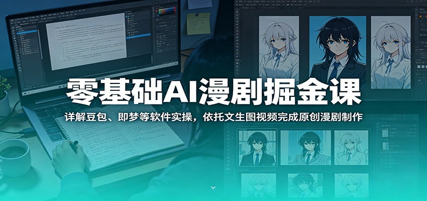 零基础AI漫剧掘金课:详解豆包、即梦等软件实操,依托文生图视频完成原创漫剧制作力繁信息站-闲云创业网-老谢轻创网-中创网-福缘网-冒泡网-资源之家-魔方项目库力繁信息站