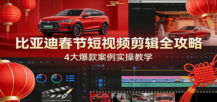 比亚迪春节短视频剪辑全攻略，4大爆款案例实操教学力繁信息站-闲云创业网-老谢轻创网-中创网-福缘网-冒泡网-资源之家-魔方项目库力繁信息站