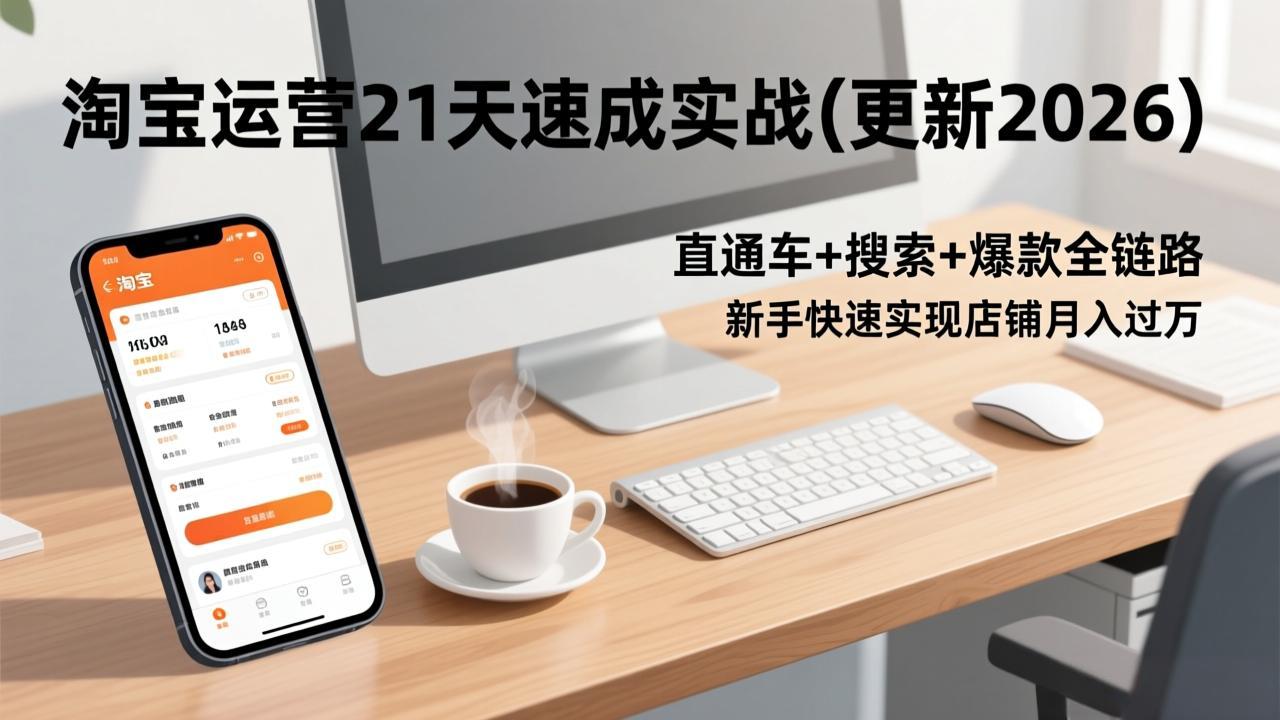 淘宝运营21天速成实战(更新2026力繁信息站-闲云创业网-老谢轻创网-中创网-福缘网-冒泡网-资源之家-魔方项目库力繁信息站