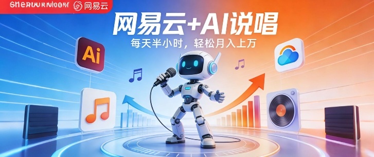 网易云+AI说唱，每天半小时，AI内容创作+流量变现，轻松月入1W力繁信息站-闲云创业网-老谢轻创网-中创网-福缘网-冒泡网-资源之家-魔方项目库力繁信息站