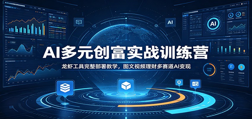 AI多元创富实战训练营：龙虾工具完整部署教学，图文视频理财多赛道AI变现力繁信息站-闲云创业网-老谢轻创网-中创网-福缘网-冒泡网-资源之家-魔方项目库力繁信息站