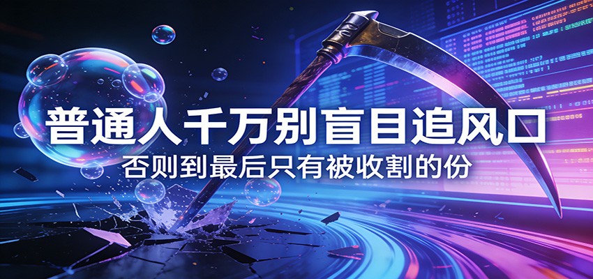 付费文章《通人千万别盲目追风口》否则到最后只有被收割的份力繁信息站-闲云创业网-老谢轻创网-中创网-福缘网-冒泡网-资源之家-魔方项目库力繁信息站