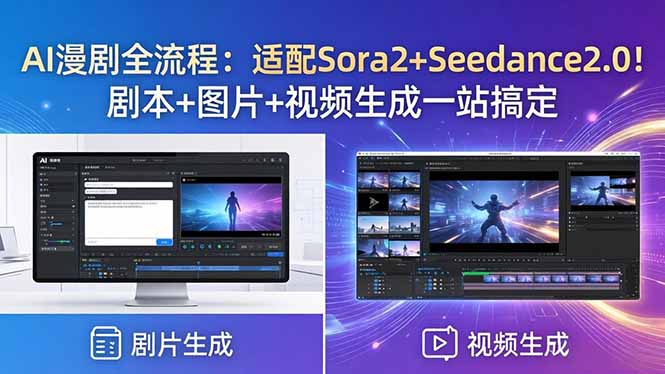 AI漫剧全流程：适配Sora2+Seedance2.0！剧本+图片+视频生成一站搞定力繁信息站-闲云创业网-老谢轻创网-中创网-福缘网-冒泡网-资源之家-魔方项目库力繁信息站