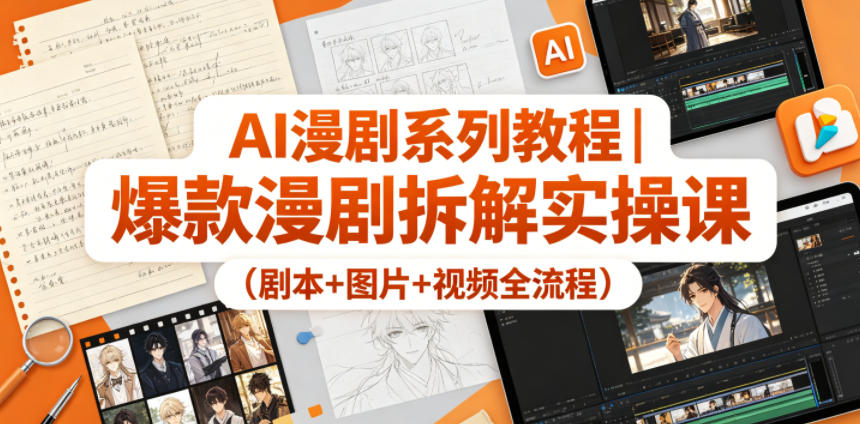 AI漫剧系列教程｜爆款漫剧拆解实操课(剧本+图片+视频全流程)力繁信息站-闲云创业网-老谢轻创网-中创网-福缘网-冒泡网-资源之家-魔方项目库力繁信息站