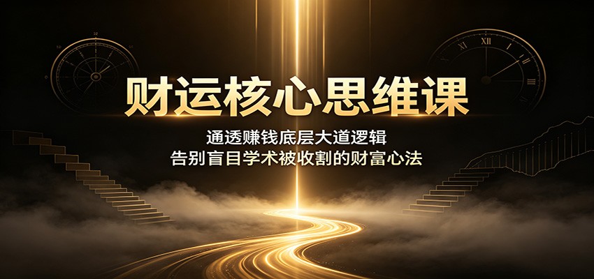 财运核心思维课:通透赚钱底层大道逻辑,告别盲目学术被收割的财富心法力繁信息站-闲云创业网-老谢轻创网-中创网-福缘网-冒泡网-资源之家-魔方项目库力繁信息站
