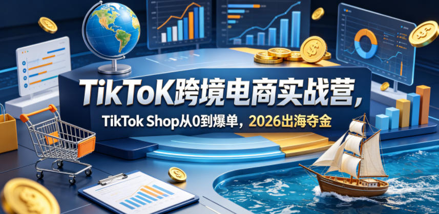 TikToK跨境电商实战营，TikTok Shop从0到爆单，2026出海夺金力繁信息站-闲云创业网-老谢轻创网-中创网-福缘网-冒泡网-资源之家-魔方项目库力繁信息站