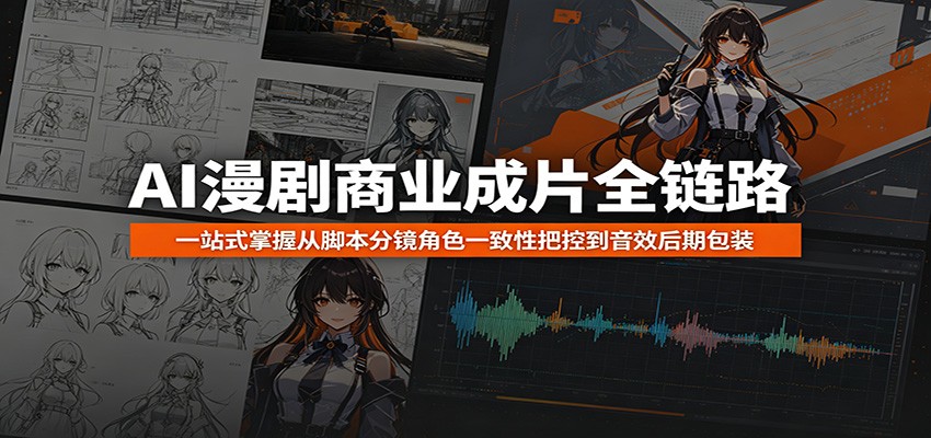 AI漫剧商业成片全链路：一站式掌握从脚本分镜角色一致性把控到音效后期包装力繁信息站-闲云创业网-老谢轻创网-中创网-福缘网-冒泡网-资源之家-魔方项目库力繁信息站