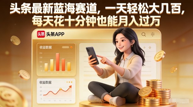 头条最新蓝海赛道，一天轻松大几张，每天花十分钟也能月入过1W【揭秘】力繁信息站-闲云创业网-老谢轻创网-中创网-福缘网-冒泡网-资源之家-魔方项目库力繁信息站
