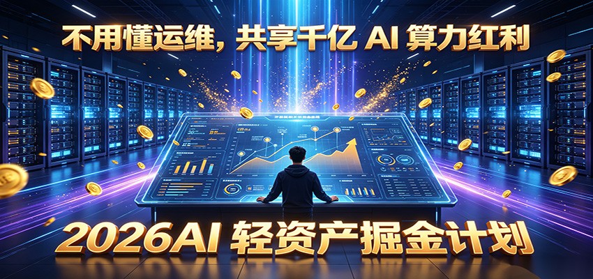 不用懂运维,共享千亿 AI 算力红利,2026AI 轻资产掘金计划力繁信息站-闲云创业网-老谢轻创网-中创网-福缘网-冒泡网-资源之家-魔方项目库力繁信息站