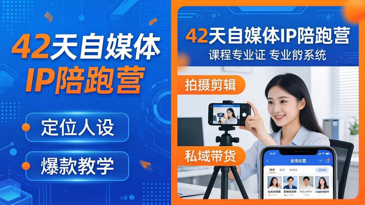 42天自媒体IP陪跑营-26年4月19更新：定位人设爆款全教学，拍摄剪辑私域带货一站式落地力繁信息站-闲云创业网-老谢轻创网-中创网-福缘网-冒泡网-资源之家-魔方项目库力繁信息站