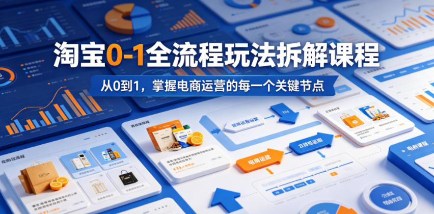 淘宝0-1全流程玩法拆解课程,从0到1,掌握电商运营的每一个关键节点力繁信息站-闲云创业网-老谢轻创网-中创网-福缘网-冒泡网-资源之家-魔方项目库力繁信息站