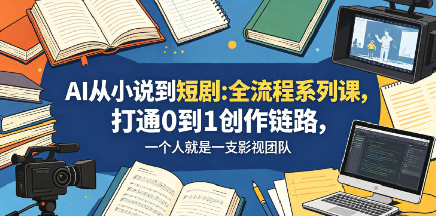 AI从小说到短剧全流程系列课,打通0到1创作链路,一个人就是一支影视团队力繁信息站-闲云创业网-老谢轻创网-中创网-福缘网-冒泡网-资源之家-魔方项目库力繁信息站