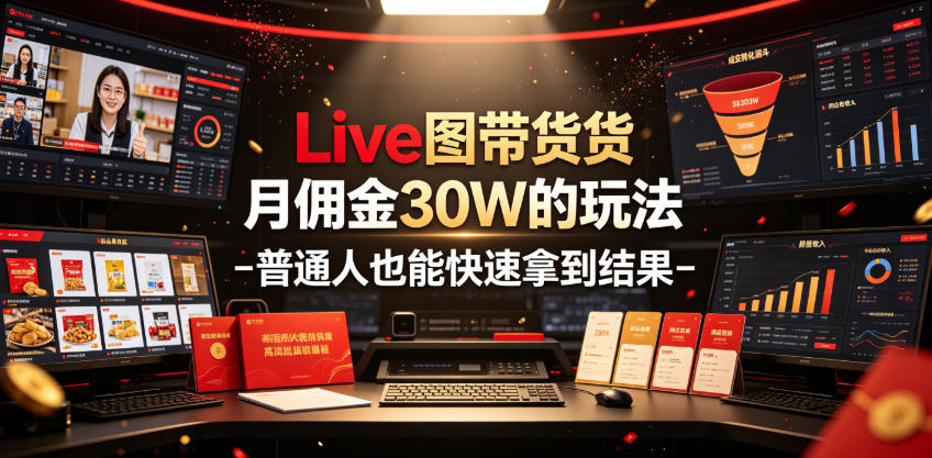 Live图带货月佣金30W的玩法-普通人也能快速拿到结果力繁信息站-闲云创业网-老谢轻创网-中创网-福缘网-冒泡网-资源之家-魔方项目库力繁信息站