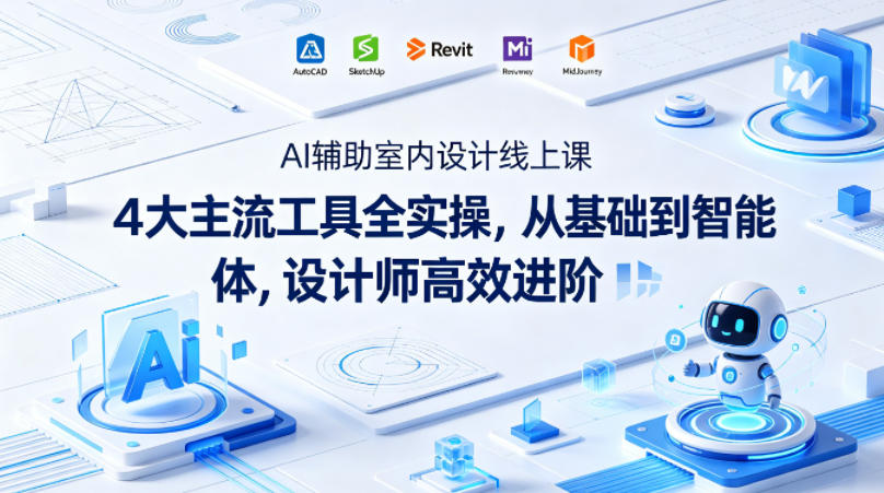 AI辅助室内设计线上课｜4大主流工具全实操，从基础到智能体，设计师高效进阶力繁信息站-闲云创业网-老谢轻创网-中创网-福缘网-冒泡网-资源之家-魔方项目库力繁信息站