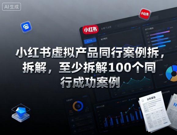 小红书虚拟产品同行案例拆解，至少拆解100个同行成功案例(完结)力繁信息站-闲云创业网-老谢轻创网-中创网-福缘网-冒泡网-资源之家-魔方项目库力繁信息站