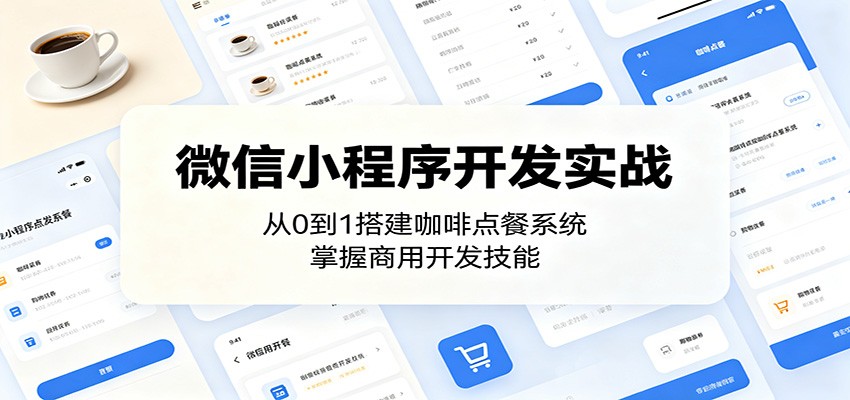 微信小程序开发实战:从0到1搭建咖啡点餐系统,掌握商用开发技能力繁信息站-闲云创业网-老谢轻创网-中创网-福缘网-冒泡网-资源之家-魔方项目库力繁信息站