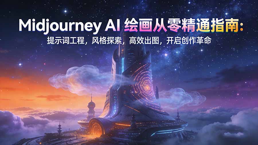 Midjourney AI绘画从零精通指南:提示词工程,风格探索,高效出图,开启创作革命力繁信息站-闲云创业网-老谢轻创网-中创网-福缘网-冒泡网-资源之家-魔方项目库力繁信息站