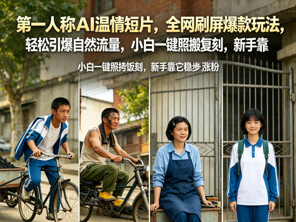 第一人称AI温情短片,全网刷屏爆款玩法,轻松引爆自然流量,小白一键照搬复刻,新手靠它稳步涨粉力繁信息站-闲云创业网-老谢轻创网-中创网-福缘网-冒泡网-资源之家-魔方项目库力繁信息站