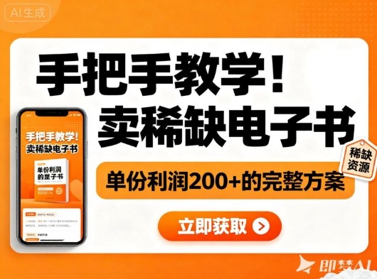 手把手教学！在小红书卖稀缺电子书，单份利润2张+的完整方案力繁信息站-闲云创业网-老谢轻创网-中创网-福缘网-冒泡网-资源之家-魔方项目库力繁信息站