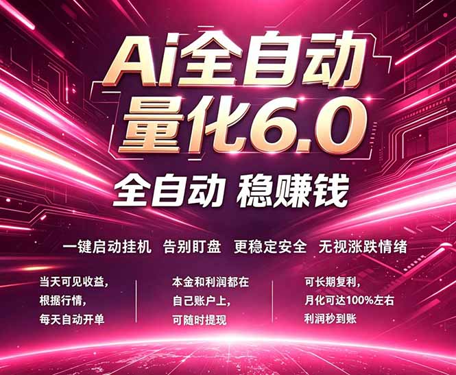 最新AI量化交易6.0，24小时自动运行，绿色稳定！日入1000+力繁信息站-闲云创业网-老谢轻创网-中创网-福缘网-冒泡网-资源之家-魔方项目库力繁信息站