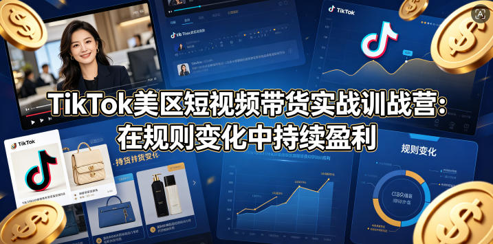 TikTok美区短视频带货实战训战营：在规则变化中持续盈利力繁信息站-闲云创业网-老谢轻创网-中创网-福缘网-冒泡网-资源之家-魔方项目库力繁信息站