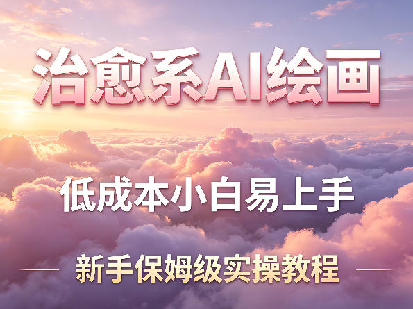 治愈系AI绘画提示词项目，低成本小白易上手，每天10分钟，新手保姆级实操教程力繁信息站-闲云创业网-老谢轻创网-中创网-福缘网-冒泡网-资源之家-魔方项目库力繁信息站